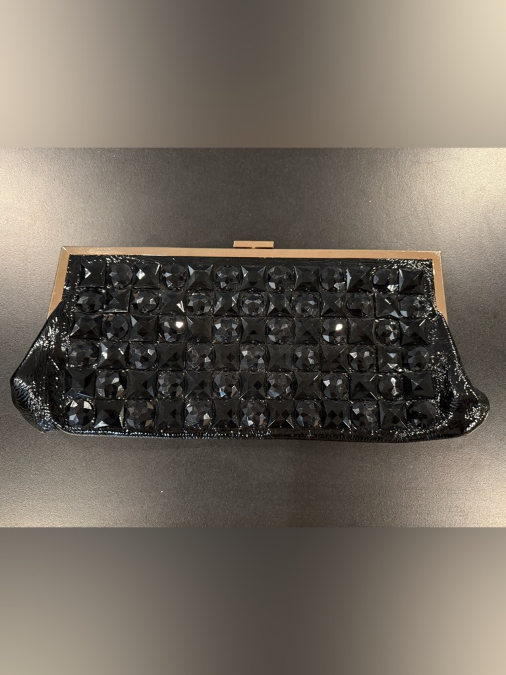 HOBO Black Embellished Patent Leather Clutch - Like New condition